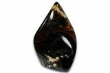 Polished Indonesian Blue Amber Flame #355799-1